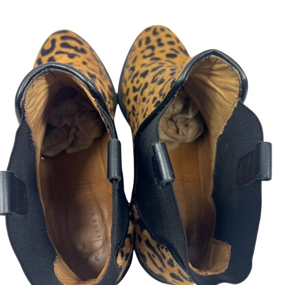 Zara Woman Leopard Print Chelsea Ankle Boots Size 40 Ponyskin Flat - Picture 7 of 9